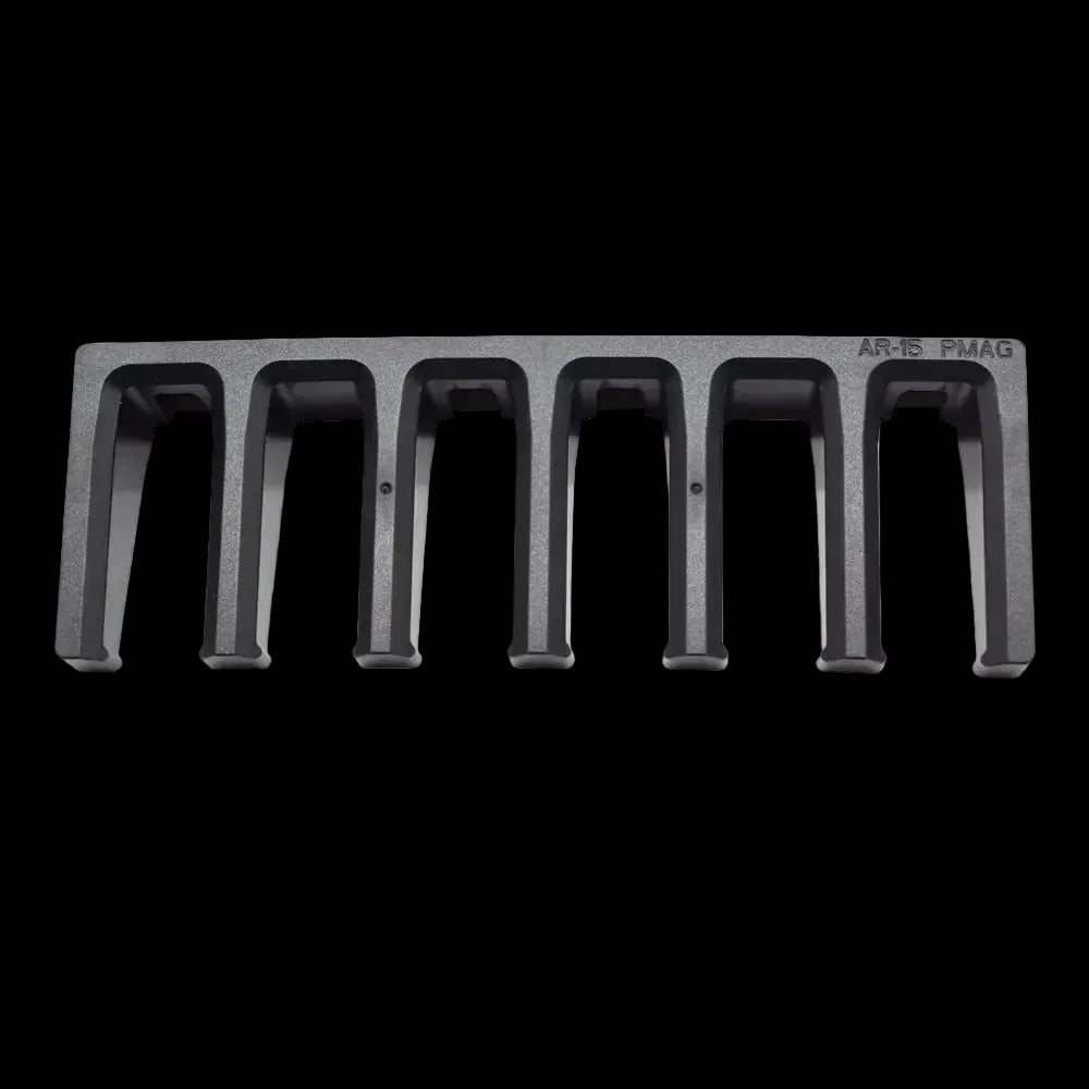 Tactical 6‑Slot AR15 PMAG Wall Mount Magazine Holder – Ammo Storage Rack