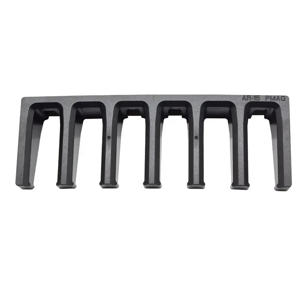 Tactical 6‑Slot AR15 PMAG Wall Mount Magazine Holder – Ammo Storage Rack
