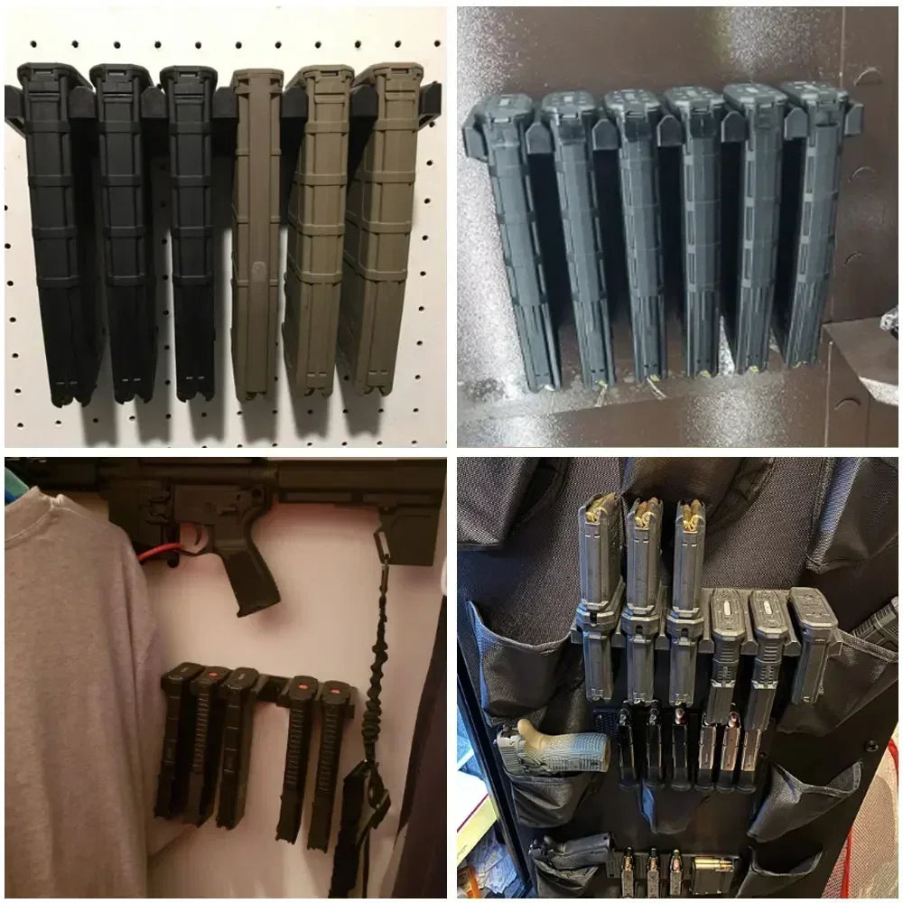 Tactical 6‑Slot AR15 PMAG Wall Mount Magazine Holder – Ammo Storage Rack