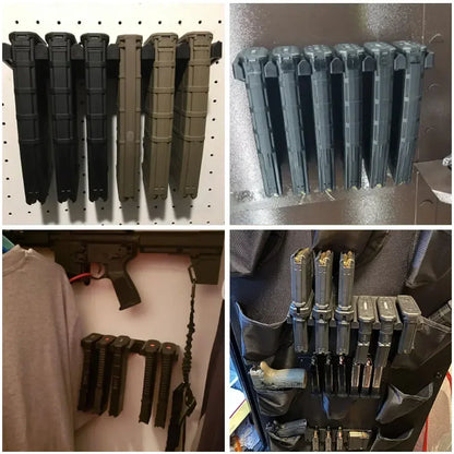 Tactical 6‑Slot AR15 PMAG Wall Mount Magazine Holder – Ammo Storage Rack