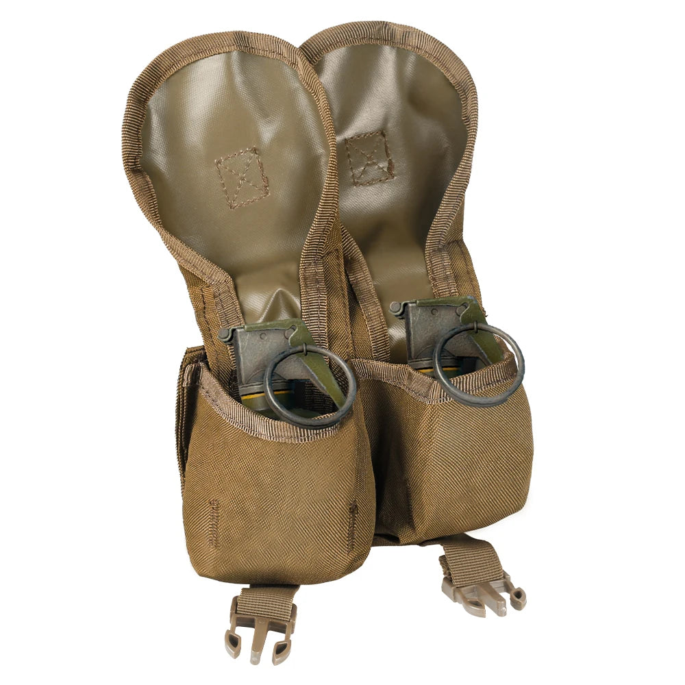 Single/Double Grenade Pouch – MOLLE Frag Grenade Bag