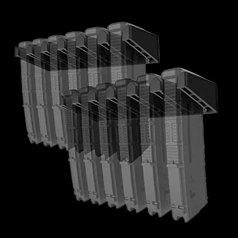 Tactical 6‑Slot AR15 PMAG Wall Mount Magazine Holder – Ammo Storage Rack