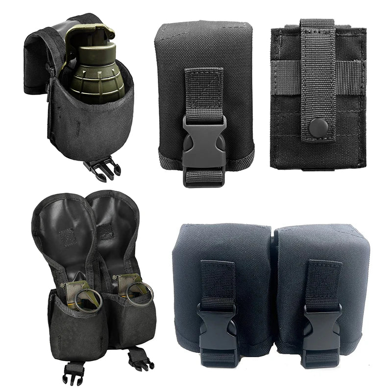 Single/Double Grenade Pouch – MOLLE Frag Grenade Bag