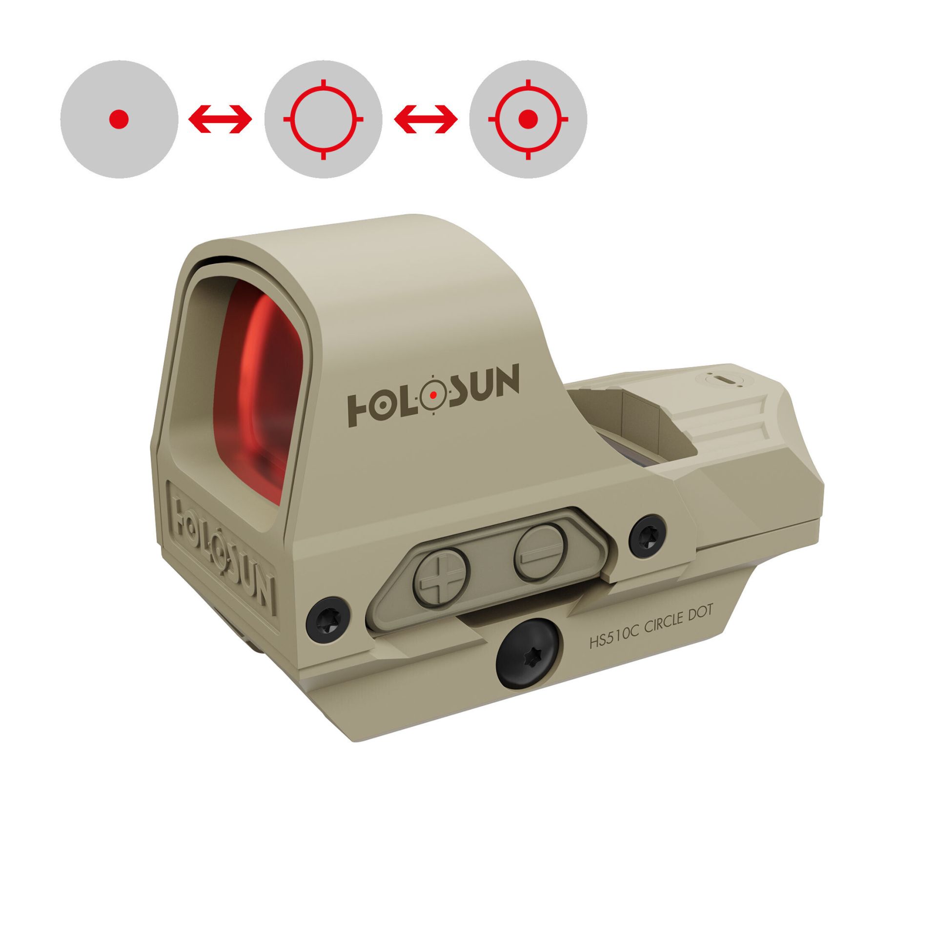 HOLOSUN HE510C レッドドット Holosun HE510C-GR FDE Elite Open Reflex Sight – VoxDefence