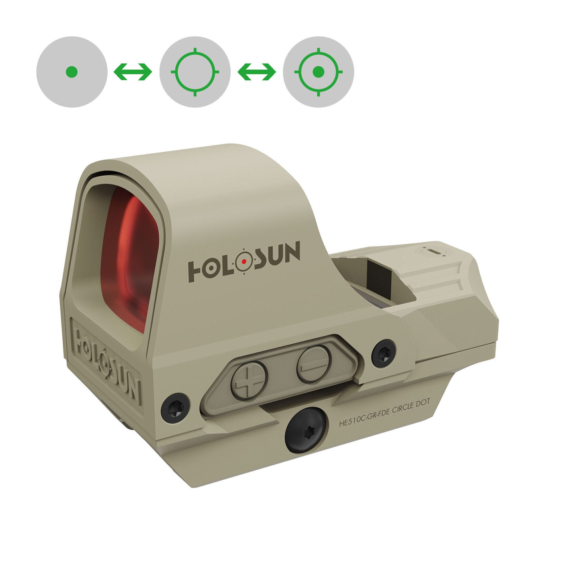 Holosun HE510C-GR FDE Elite Open Reflex Sight